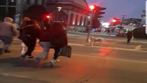 Kırmızı ışıkta insanlar geçti, o bekledi