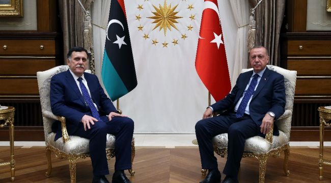 Libya Başkanlık Konseyi Başkanı Al Sarraj'ı kabul etti