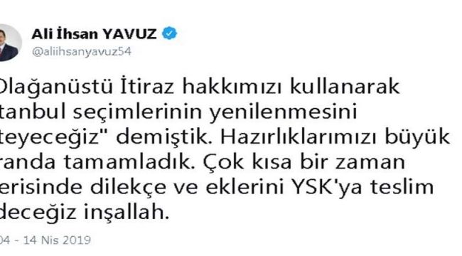 AK Parti'den 'olağanüstü' itiraz açıklaması