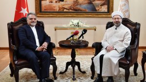 Başkan Erbaş, İran Büyükelçisi Muhammed Farazmand'ı kabul etti
