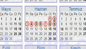 Bayram tatili 9 güne çıkarıldı