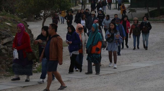 "Beyaz cennet"te gün batımı turistleri mest etti