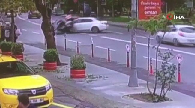 Sarıyer'de motosiklet sürücüsü ölümden döndü