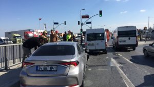 Tem bağlantı yolunda trafiği kilitleyen kaza