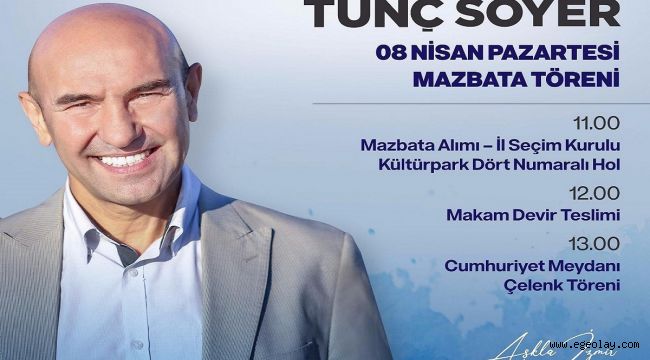 Tunç Soyer Mazbatasını Alıyor