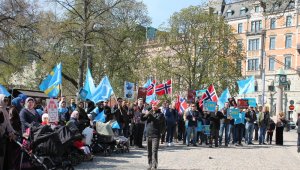 Uygur Türkleri Stockholm'de Çin'i protesto etti