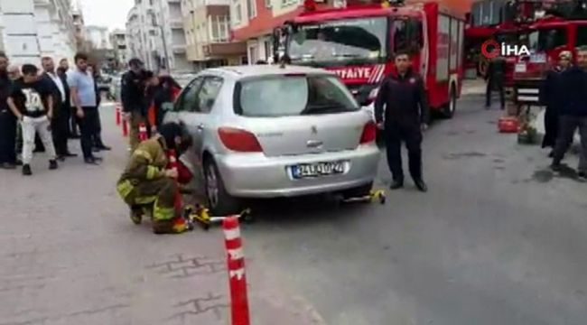 Yangına giden itfaiyenin hatalı park mücadelesi