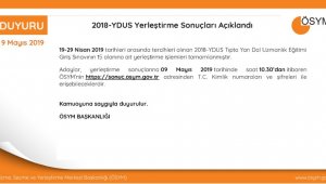 2018-YDUS yerleştirme sonuçları açıklandı