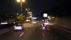 Ankara'da motosiklet üzerinde korkutan yayın