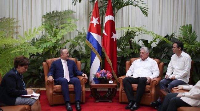 Bakan Çavuşoğlu Küba Devlet Başkanı Canel ile görüştü