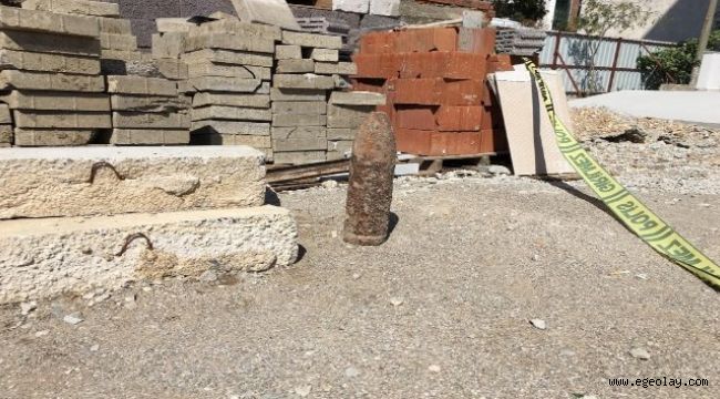 Bayraklı'da top mermisi bulundu