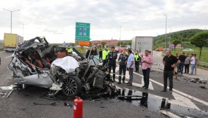 Bolu'da 1 kişinin öldüğü feci kaza kamerada