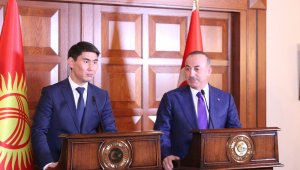 Çavuşoğlu- Aydarbekov ortak basın toplantısı