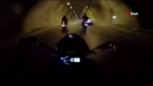 Dolmabahçe Tüneli'nde tek teker kazası kamerada