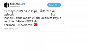 Ergin Ataman: "O kupa Türkiye'ye gelecek"
