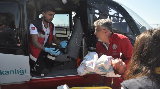 Hava ambulansı 1 aylık Elfin Ilgın bebek için havalandı