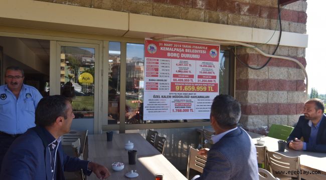 Kemalpaşa belediyesi afişletip belediye binasına astı