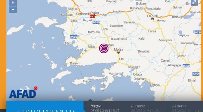 Muğla'da 3.9 büyüklüğünde deprem meydana geldi