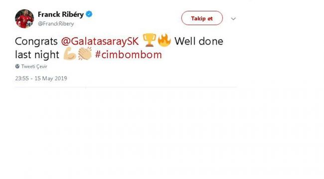 Ribery'den Galatasaray paylaşımı