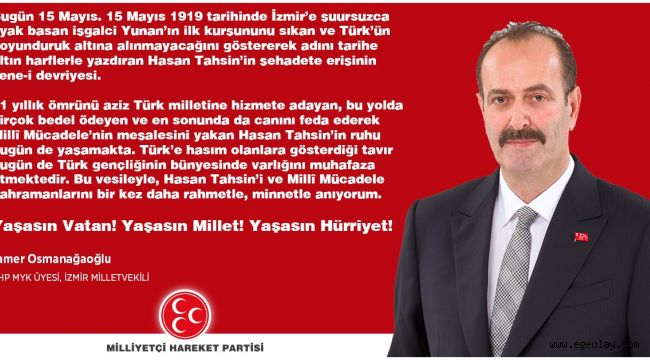 Tamer Osmanağaoğlu'ndan Hasan Tahsin Mesajı