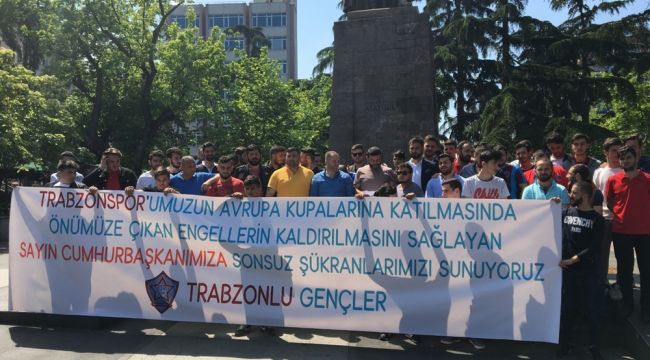 Trabzonspor taraftarından Cumhurbaşkanı Erdoğan'a teşekkür