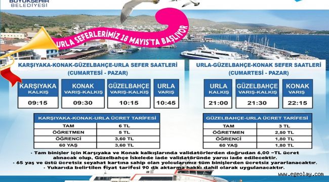 Urla vapur seferleri 18 Mayıs'ta başlıyor