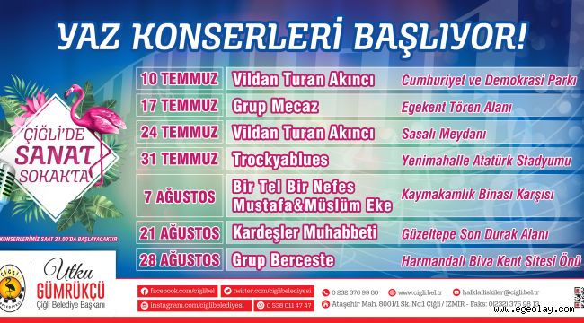 Çiğli'de Yaz konserleri başlıyor