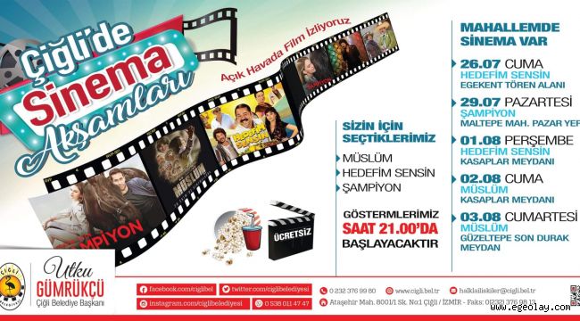 Çiğli mahallelerinde sinema şöleni