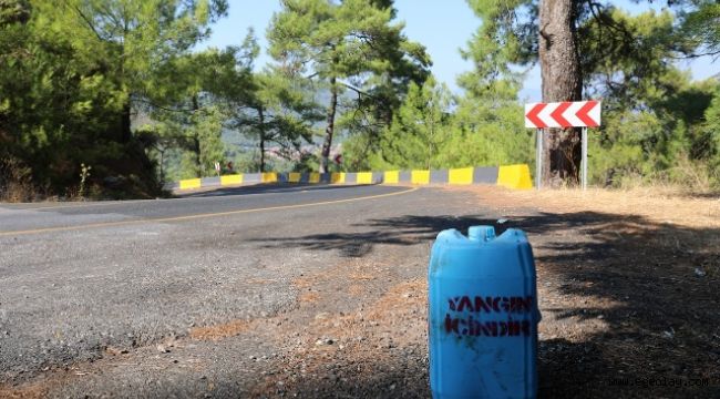 Marmaris'te yangına karşı su bidonu geleneğine devam