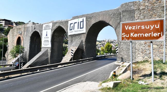 Tarihi kemere "koruma ağı"