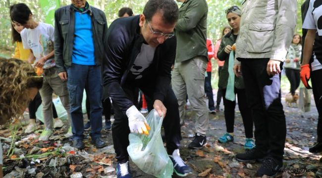 Başkan Ekrem İmamoğlu Poşetini aldı çöp topladı 