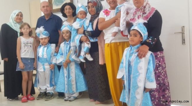 Foçalı Muhtar mahallesinin çocuklarını sünnet ettirdi