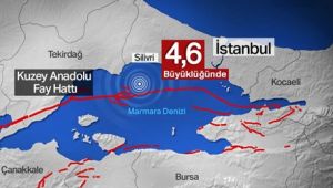 İstanbul Silivri açıklarında 4,6'lık deprem