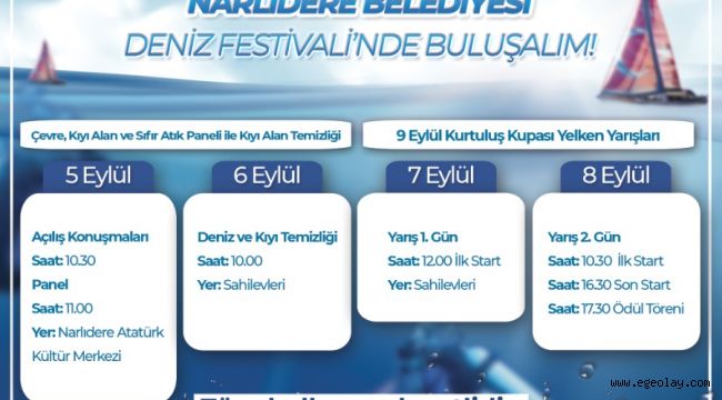 Narlıdere 9 Eylül'ü 'Deniz Festivali' ile kutlayacak