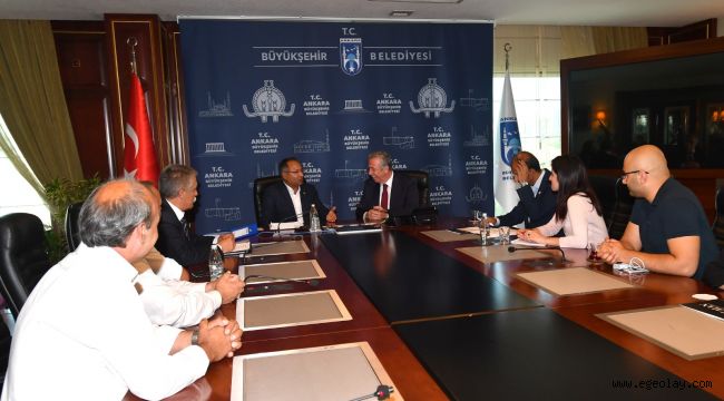 İzmir Milletvekili Özcan Purçu Romanların Sorunları için Mansur Yavaş'ı ziyaret etti