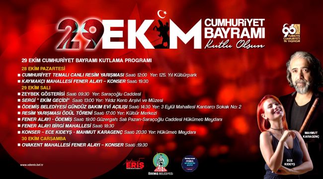 Ödemiş'te Cumhuriyet Bayramı coşkuyla kutlanacak 