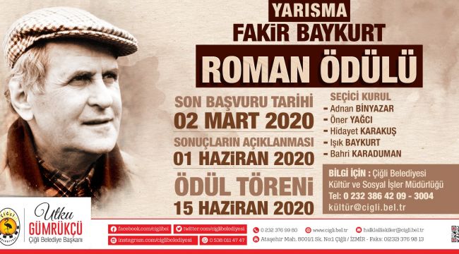 Çiğli Belediyesi'nden Ödüllü Roman Yarışması 