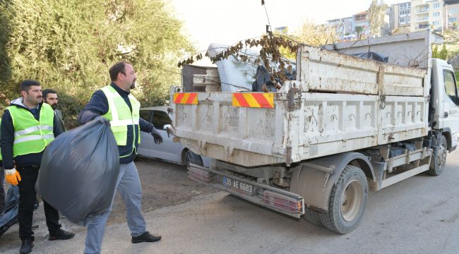 Temizlik ekibi bu kez Küçükçiğli Mahallesinde