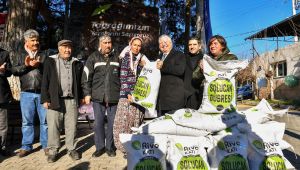 Yangından zarar gören üreticiye Büyükşehir'den destek 