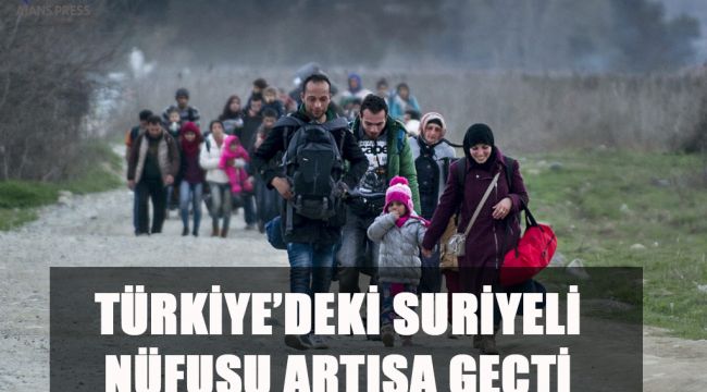 Türkiye'deki Suriyeli Nüfusu Artışa Geçti
