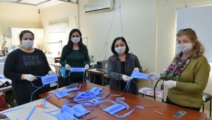 Çiğli'deki sağlıkçıların maskeleri Çiğli Belediyesi'nden