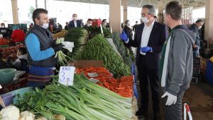 Gaziemir'in pazaryerlerinde koronavirüs seferberliği 