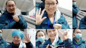Wuhanlı doktorlar son geçici hastanenin kapatılmasını kutladı