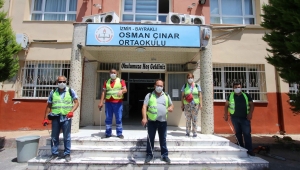Bayraklı'da Okullar sınav öncesi dezenfekte edildi