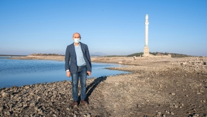 Başkan Soyer kuraklık nedeniyle su seviyesi düşen Tahtalı'dan seslendi "Susuzluk tehdidi kapımızda"