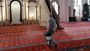 Konak'ta ibadethanelere dezenfekte seferberliği