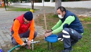 Narlıdere'de can dostlar için su kabı