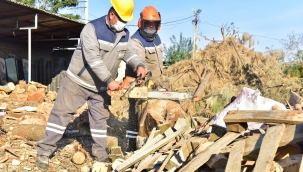 Bornova'da budama yapılan dallar geri dönüşümle tekrar kazandırılıyor 