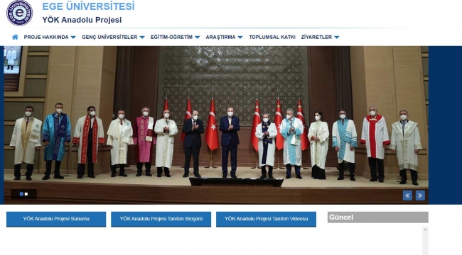 EÜ "YÖK Anadolu Projesi" Web Portalı yayına girdi