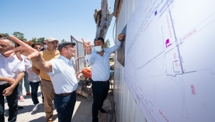 Başkan Soyer Turan'daki altyapı çalışmalarını inceledi